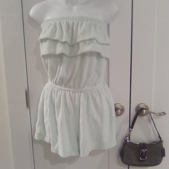 Vintage Pants - Strapless Vintage 80s Terry cloth Romper